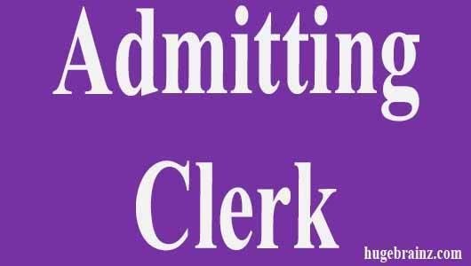 Admitting Clerk