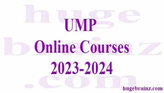 UMP  Online Courses 2023-2024