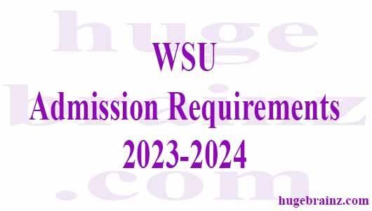 WSU Admission Requirements 2023-2024